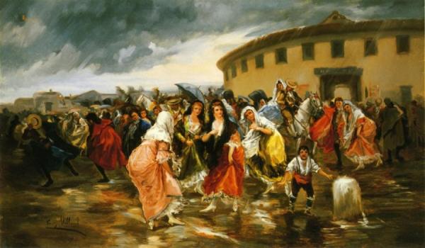 Leaving The Bull Ring In The Rain by Eugenio Lucas Villamil