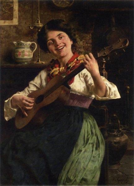 Eugenio Zampighi The Serenade