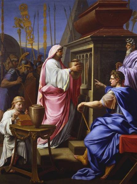 Caligula Depositing The Ashes Of His Mother And Brother In The Tomb Of His Ancestors by Eustache Le Sueur