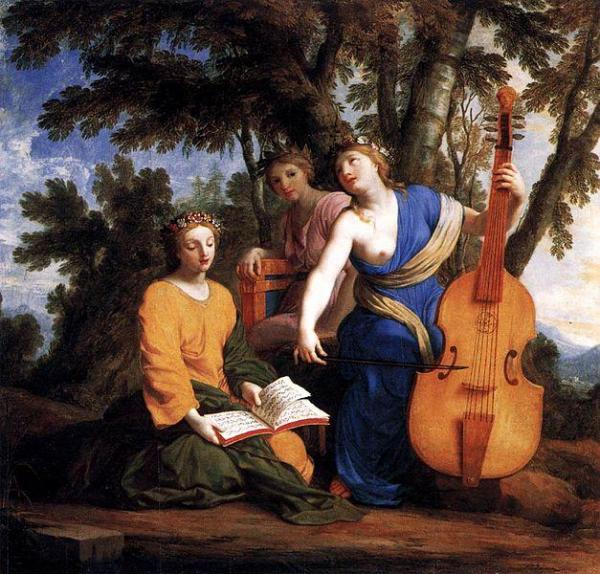 Melpomene, Erato Et Polymnie by Eustache Le Sueur