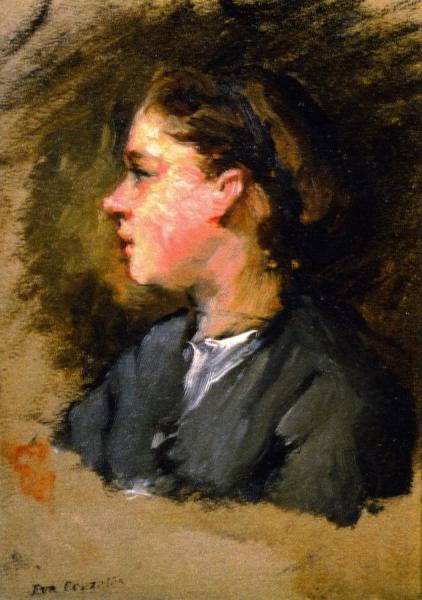 Jeanne Gonzales In Profile by Eva Gonzales Oil Painting Reproductions