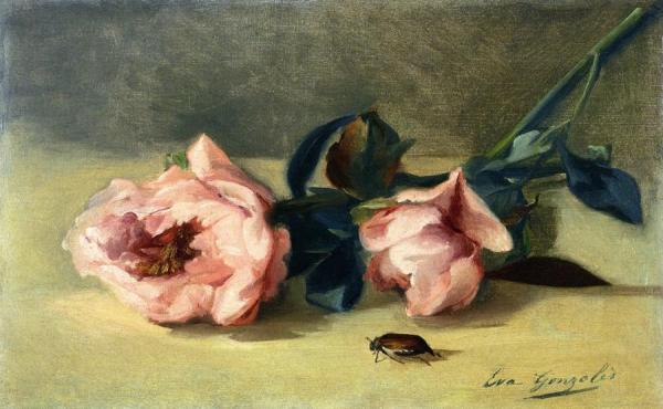 Peonies And June Bug by Eva Gonzales Oil Painting Reproductions
