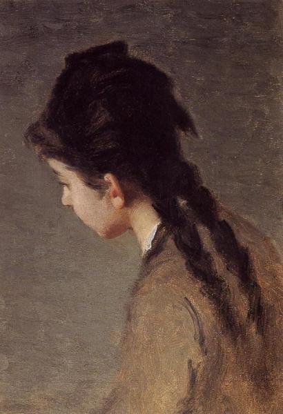 Portrait Of Jeanne Gonzales In Profile by Eva Gonzales