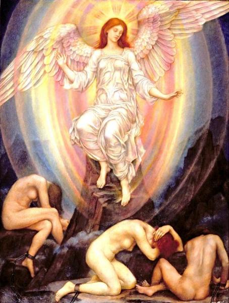 The Light Shineth In Darkness And The Darkness Comprehendeth It Not by Evelyn De Morgan Oil Painting Reproductions