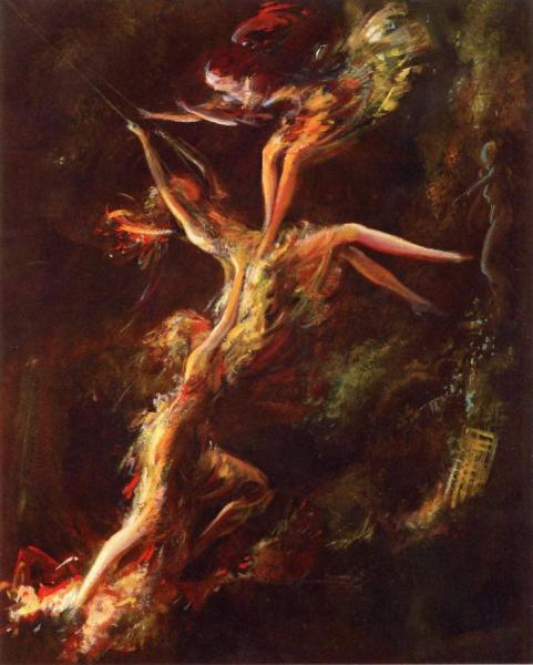 Garden Acrobats by Everett Shinn