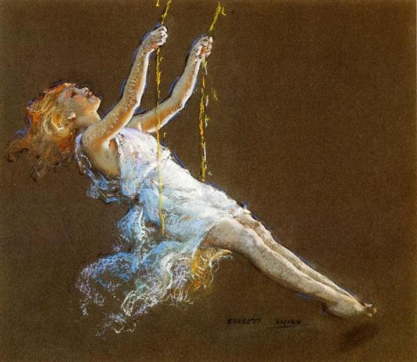 Everett Shinn Girl On A Swing