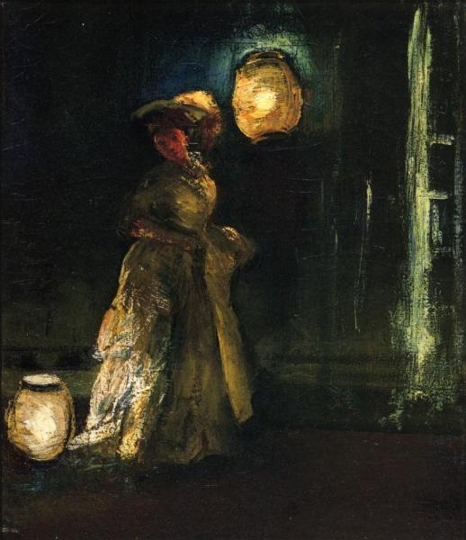 Girl With Japanese Lanterns by Everett Shinn