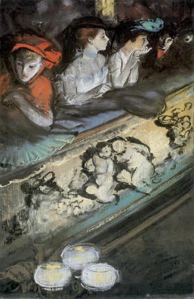 In The Loge by Everett Shinn Oil Painting Reproductions
