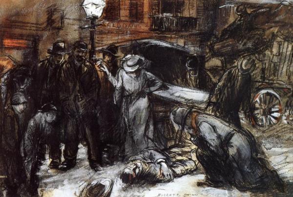Everett Shinn Night Life, The Accident