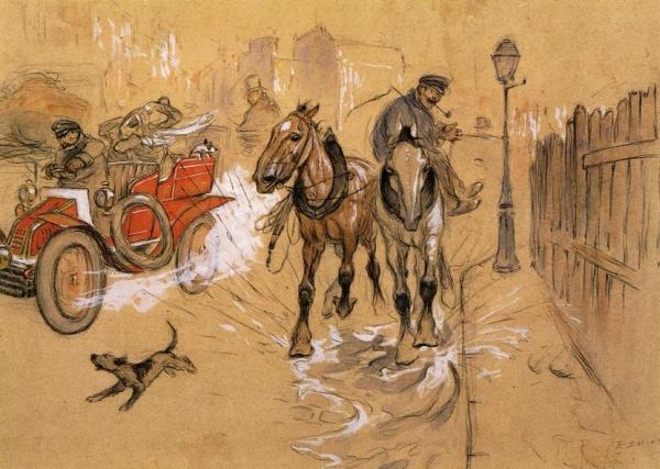 The Mishap by Everett Shinn