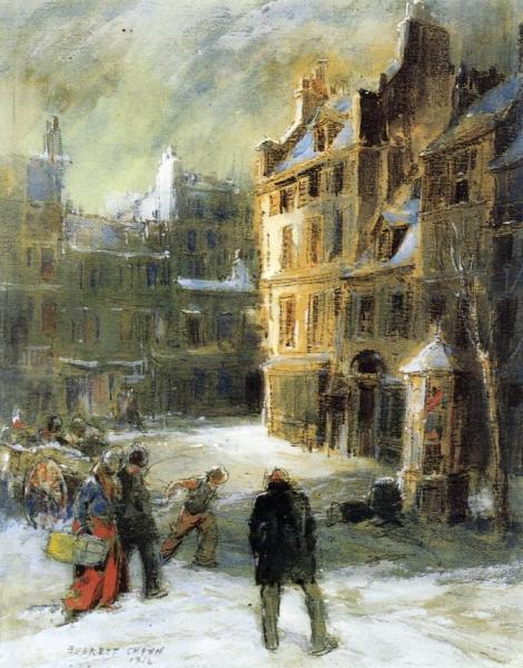 Everett Shinn Winter Street Scene