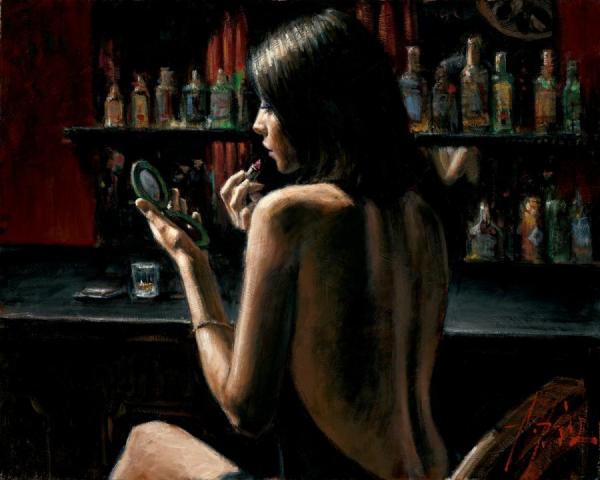 Anna At The Bar by Fabian Perez