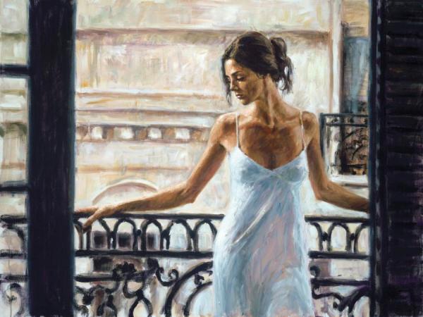 Balcony At Buenos Aires I by Fabian Perez Oil Painting Reproductions