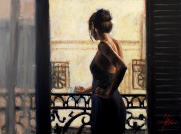Balcony At Buenos Aires Ix by Fabian Perez Oil Painting Reproductions