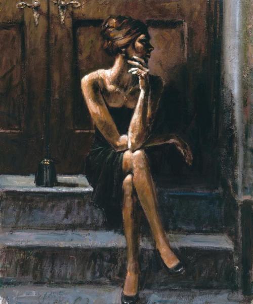 Black Purse by Fabian Perez Oil Painting Reproductions