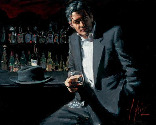 Black Suit Red Wine by Fabian Perez