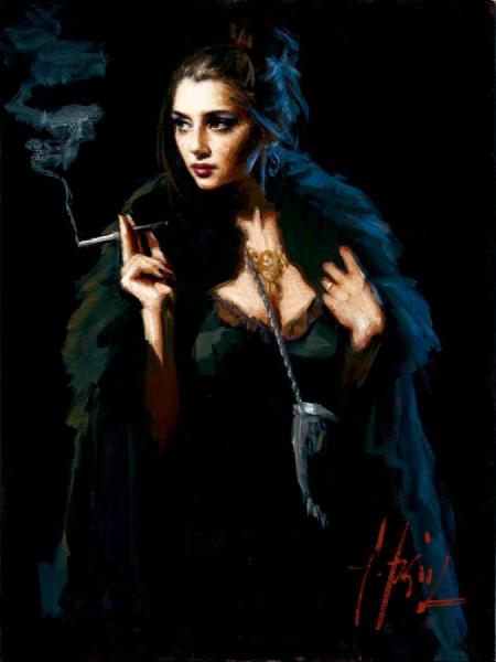 Blue Rabbit Lucy by Fabian Perez