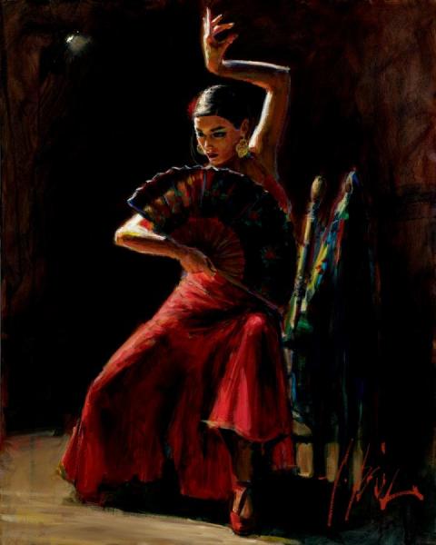 Celina Con Abanico by Fabian Perez Oil Painting Reproductions