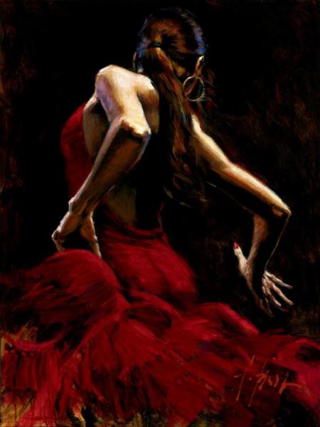 Dancer In Red by Fabian Perez
