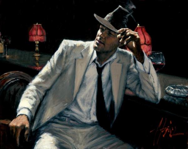 Man In White Suit V by Fabian Perez