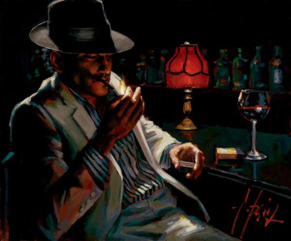 Man Lighting A Cigarette V by Fabian Perez Oil Painting Reproductions