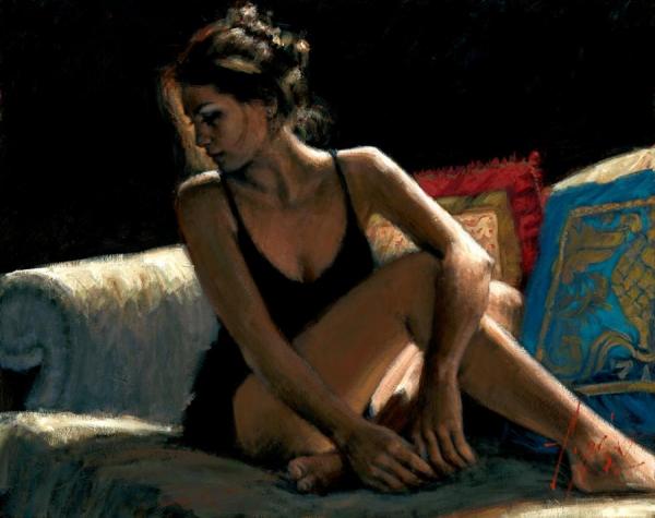 Rojo Y Azul by Fabian Perez Oil Painting Reproductions