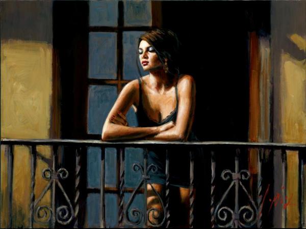Saba At The Balcony Vi by Fabian Perez Oil Painting Reproductions