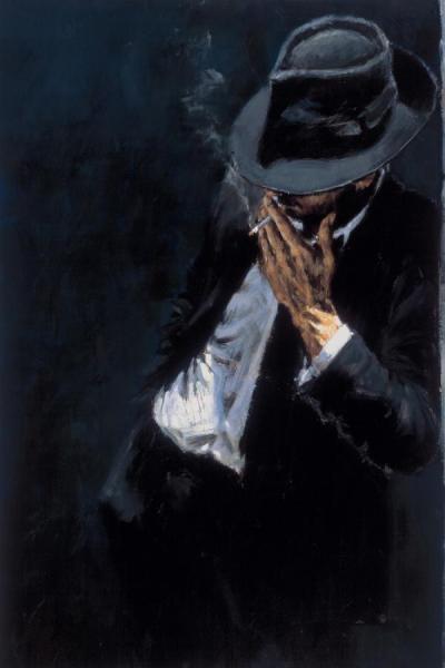 Fabian Perez Study For Man In Black Suit