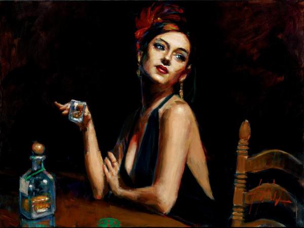 The Singer With Tequilla by Fabian Perez Oil Painting Reproductions