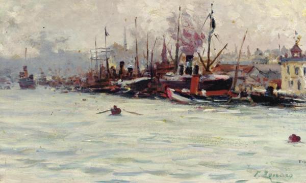 Port Of Galata by Fausto Zonaro