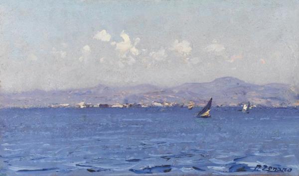 Sailing Boats In The Aegean by Fausto Zonaro