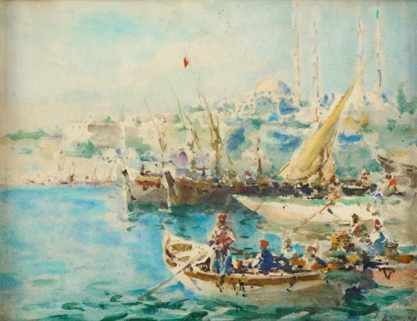The Golden Horn, Constantinople by Fausto Zonaro