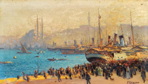 Two Views Of The Bosphorus I by Fausto Zonaro Oil Painting Reproductions
