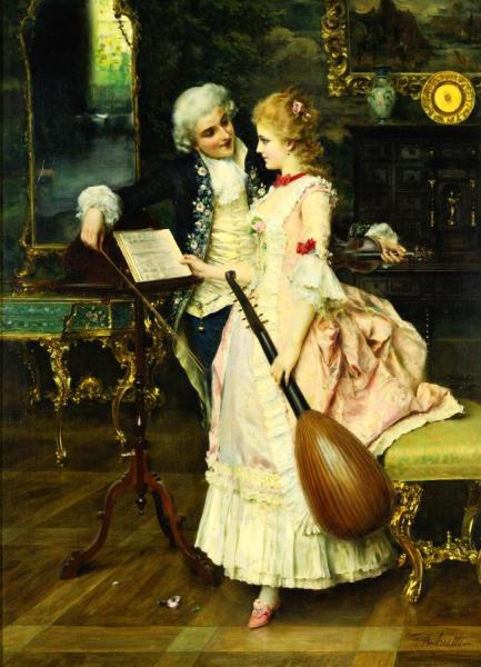 An Interlude by Federico Andreotti Oil Painting Reproductions