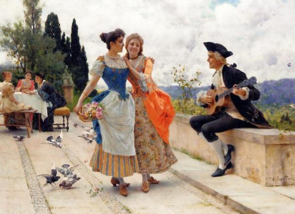 The Serenade by Federico Andreotti Oil Painting Reproductions