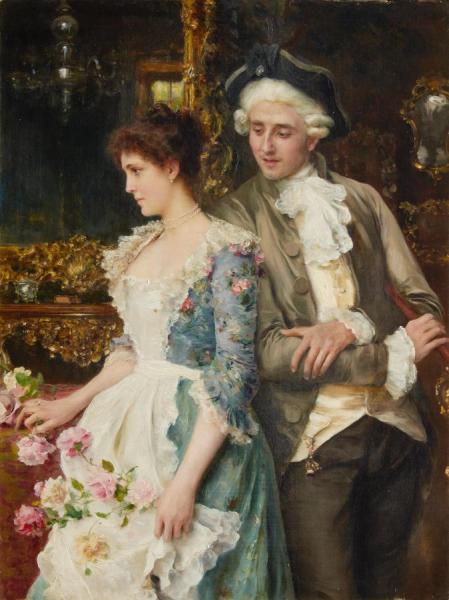 Flirtation 1 by Federico Andreotti Oil Painting Reproductions