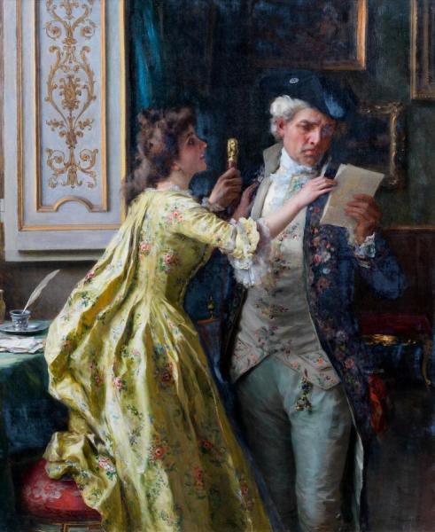 The Intercepted Letter by Federico Andreotti Oil Painting Reproductions