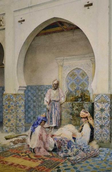 The Carpet Makers by Federico Bartolini Oil Painting Reproductions