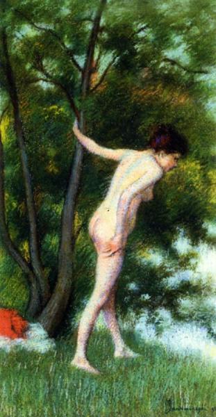 Bather In The Woods by Federico Zandomeneghi