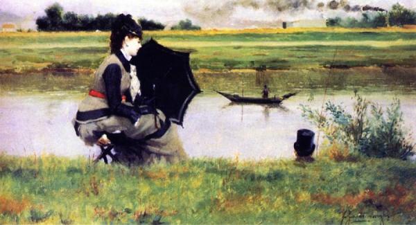 Fishing On The Seine by Federico Zandomeneghi