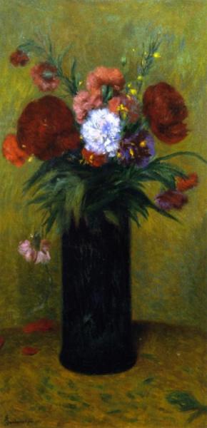 Flowers In A Blue Vase by Federico Zandomeneghi