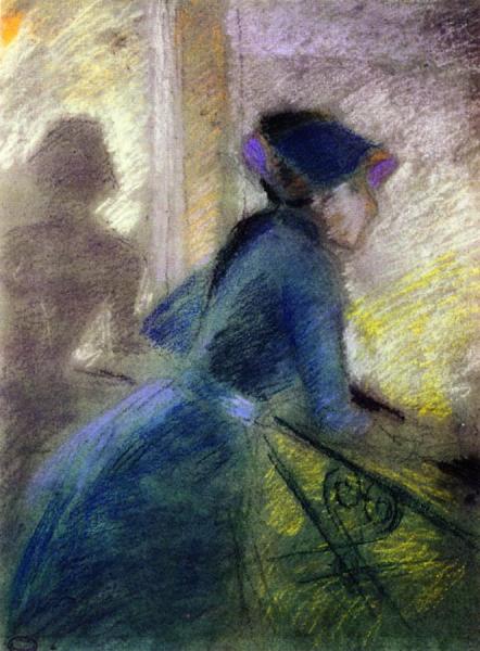 Girl In Blue From The Rear by Federico Zandomeneghi