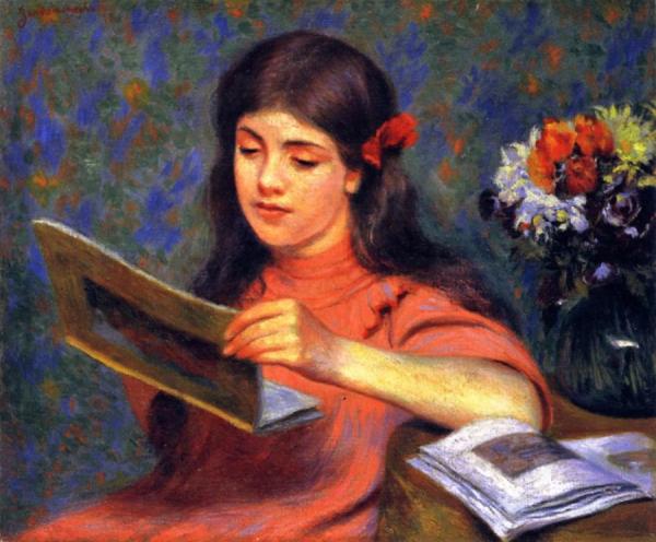 Federico Zandomeneghi Girl Looking At A Book