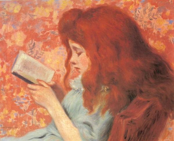 Girl Reading A Book by Federico Zandomeneghi