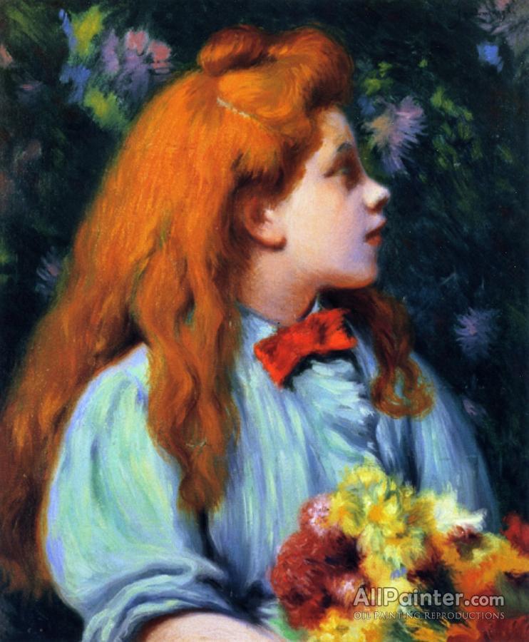 Federico Zandomeneghi Girl With Flowers Oil Painting Reproductions for ...