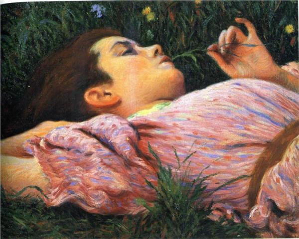 Girl With Flowers by Federico Zandomeneghi