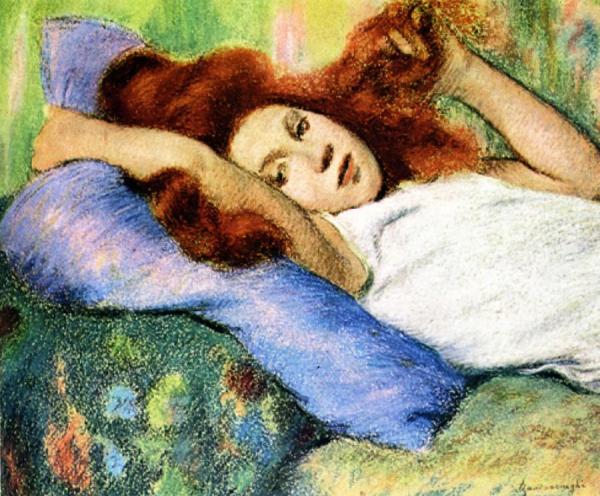 Federico Zandomeneghi Red Head Lying Down