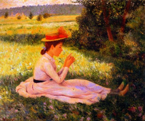 Repose In The Meadow by Federico Zandomeneghi