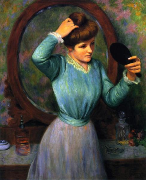 The Mirror by Federico Zandomeneghi Oil Painting Reproductions