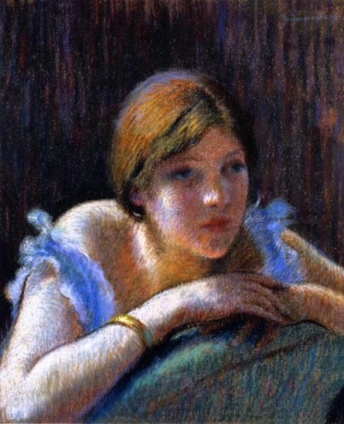 Waiting by Federico Zandomeneghi Oil Painting Reproductions